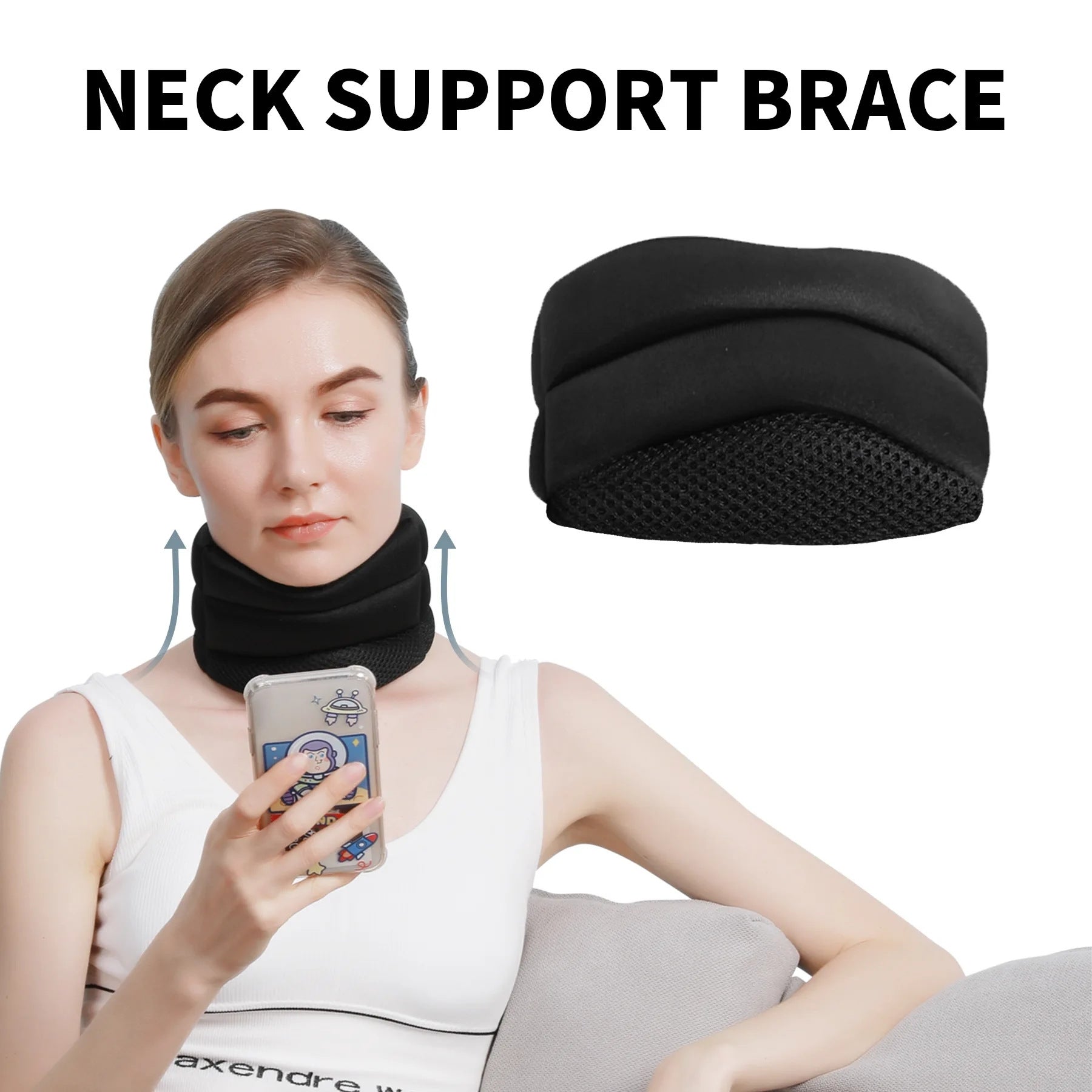 Adjustable Neck Brace with V-Shape Design – Cervical Spine Support for Pain Relief and Posture Correction