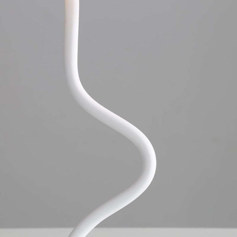 Smooth White Lamp Cap Elegant Curved Stem Mushroom Desk Lamp - Adjustable LED Table Light