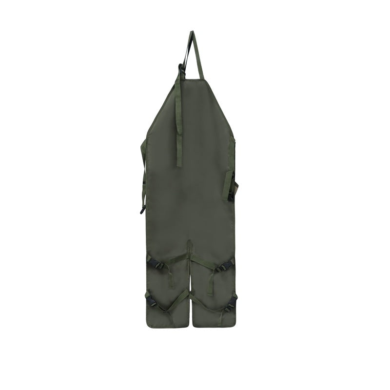 Brown Pocket Heavy-Duty Gardening Apron with Adjustable Straps and Multi-Pocket Design