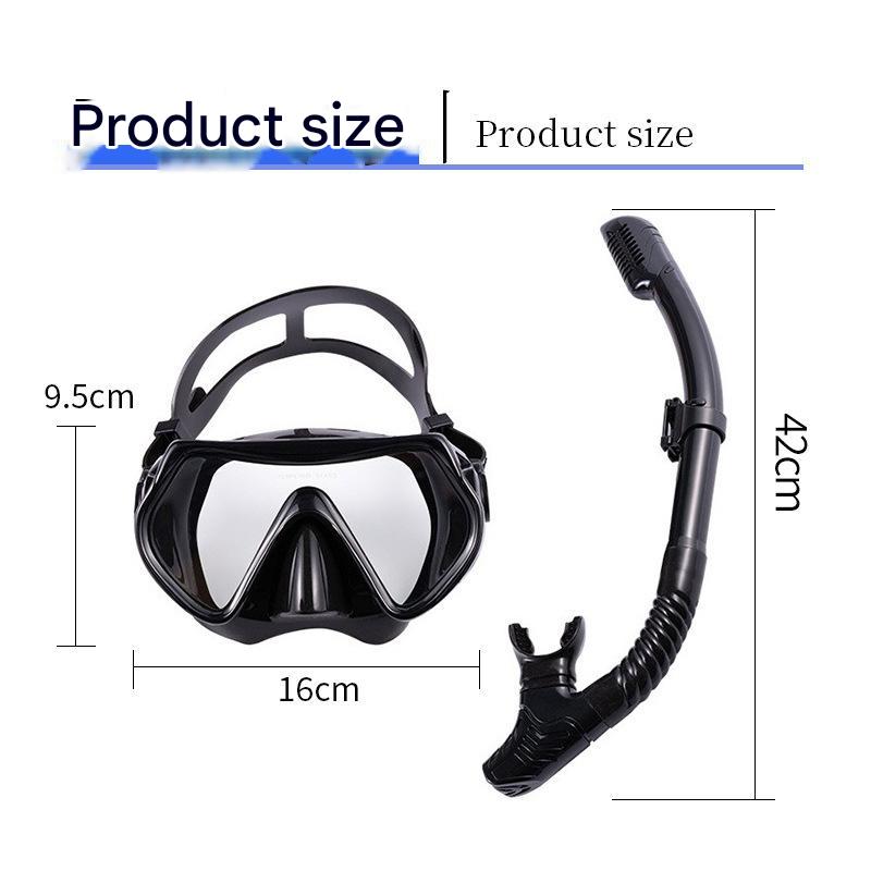 Transparent Blue Professional Snorkeling Mask and Dry-Top Snorkel Set