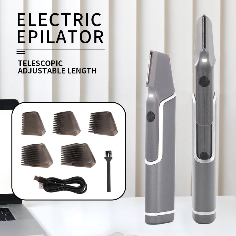 Rechargeable Electric Hair Epilator with Adjustable Length - Multipurpose Grooming Tool