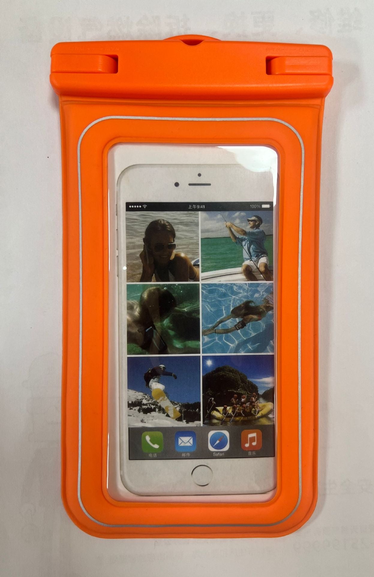 Orange Floating Waterproof Phone Pouch - Secure and Durable