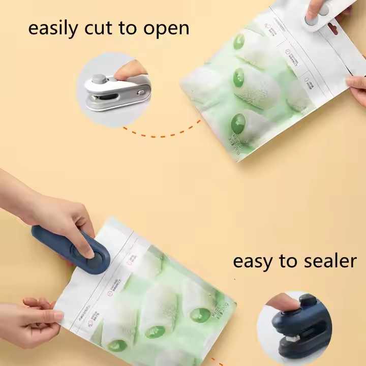 4 PCS White Portable Magnetic Sealing Machine with Easy-to-Carry Compact Design