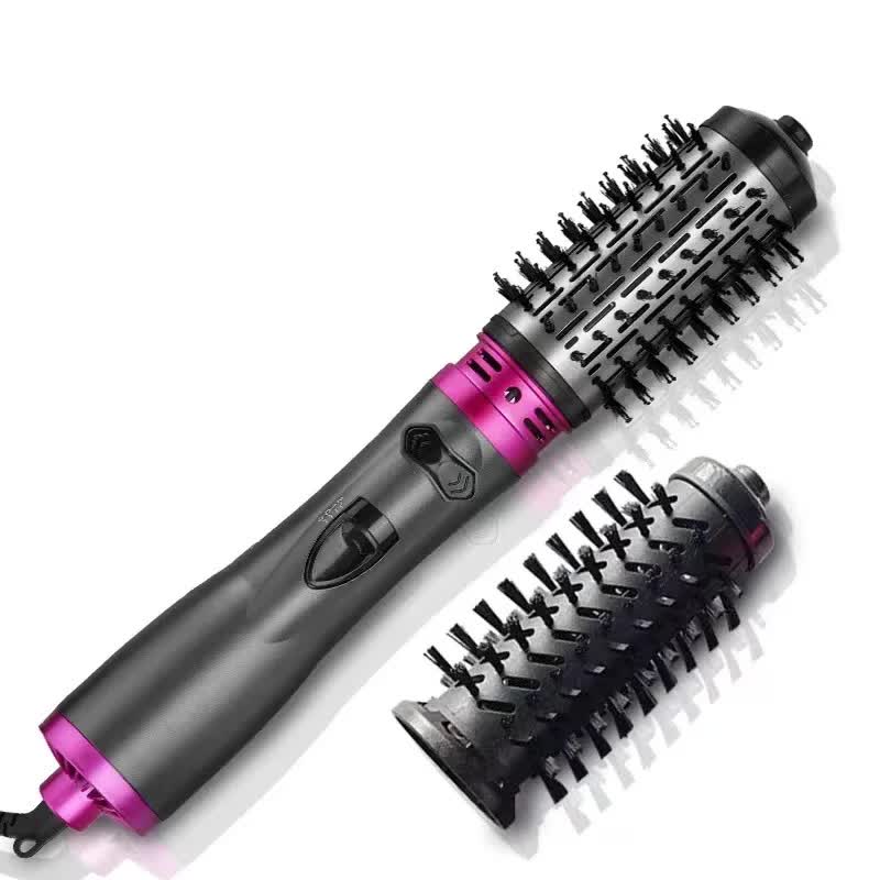 Gray purple Automatic Large Wave Curling Iron | 2-in-1 Volumizing Hot Air Brush & Styling Comb