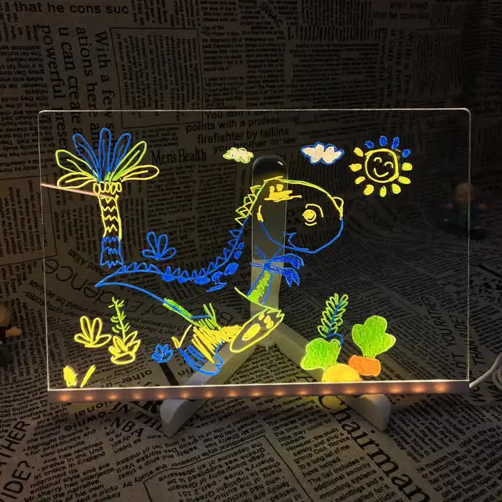15*15 cm DIY Erasable Light-Up Drawing Board Set | Halloween Chalkboard Writing Board Craft Kit | Creative Craft Set for Kids & Adults