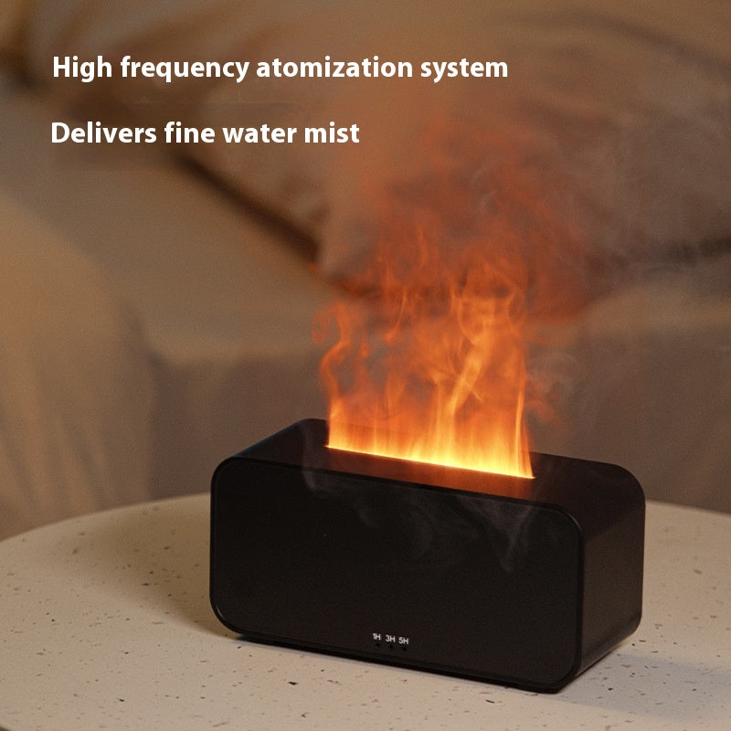 Black Timing Simulation Aroma Diffuser Usb Household Flame Humidifier Aromatherapy Machine Spray Air Flame Humidifier Diffuser