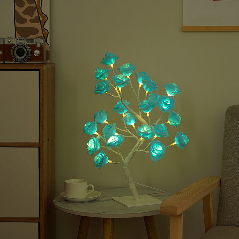 LED Rose Flower Tree Light with Detachable Base and USB Switch – Decorative Night Light for Home Décor