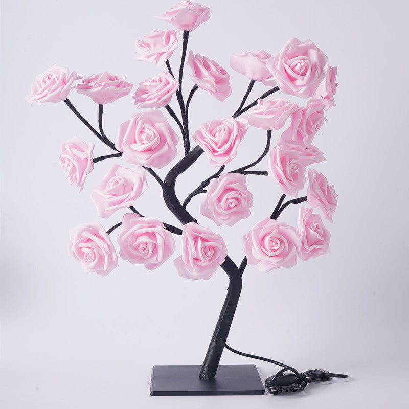 LED Rose Flower Tree Light with Detachable Base and USB Switch – Decorative Night Light for Home Décor