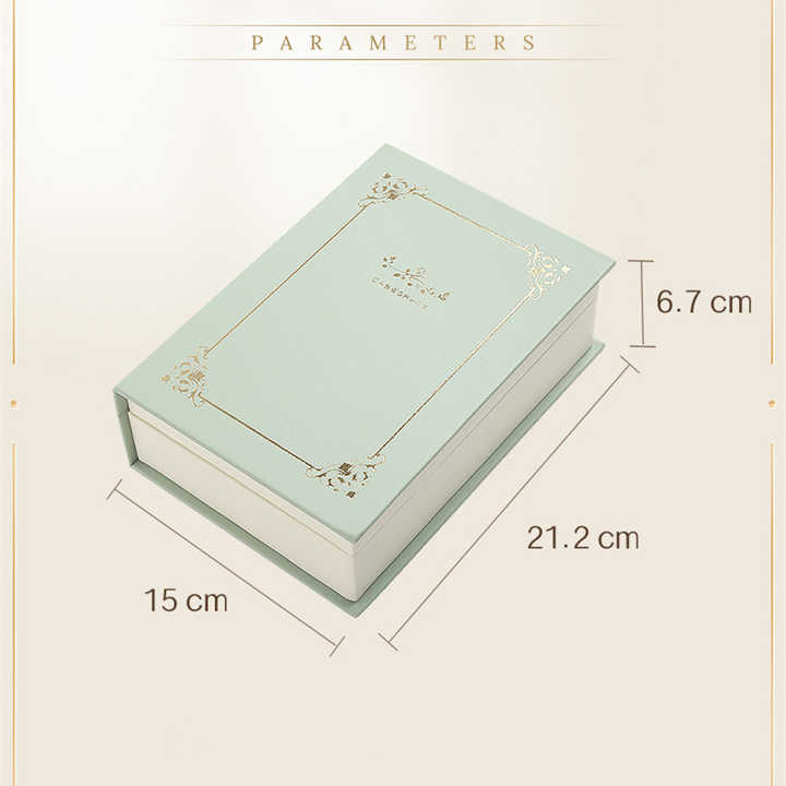 Light Green Creative PU Jewelry Storage Book - Magnetic Closure Organizer for Earrings, Rings, and Necklaces The Jewelry is a prop for the photo shoot and is not included