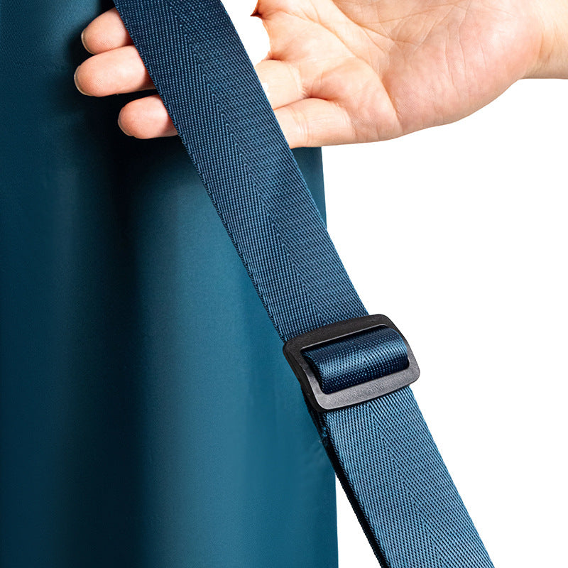 Dark Blue Durable Yoga Mat Carry Bag - Multi-Functional Fitness Backpack with Wet Pocket Mugs are filming props, not included