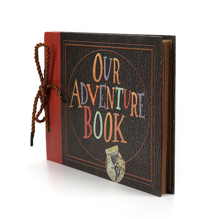 26*18CM 2 Pcs Vintage DIY Scrapbook Photo Album - Our Adventure Book for Travel and Memories