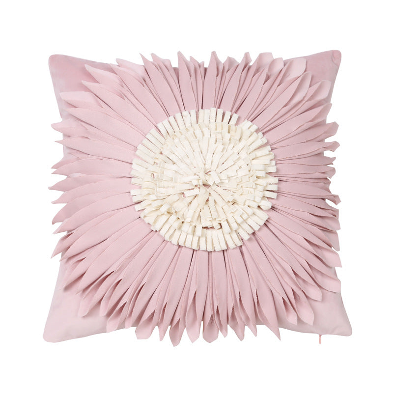 Style 1 Pink 3D Floral Cushion Covers - Modern Luxury Decorative Throw Pillow Covers for Living Room Without Pillow Insert