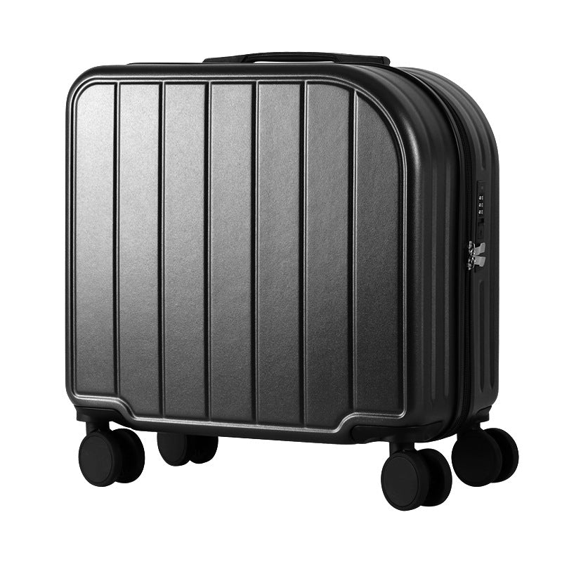 Black 18-Inch Lightweight Carry-On Luggage - Waterproof & Anti-Theft Suitcase with Silent Universal Wheels