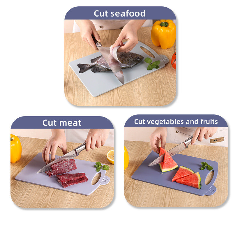 Double-Sided Antibacterial Kitchen Chopping Board Set with Non-Slip Base and Food-Specific Tabs - 3-Piece Set