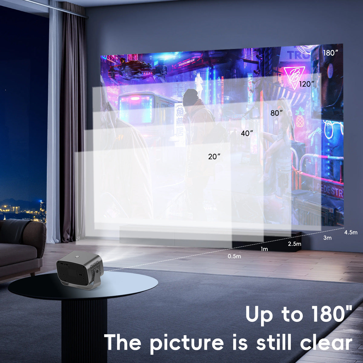 V100 Auto-Focus 4K Mini Projector 950S with Android WiFi for Home Theater 197*91*101MM 2+8G