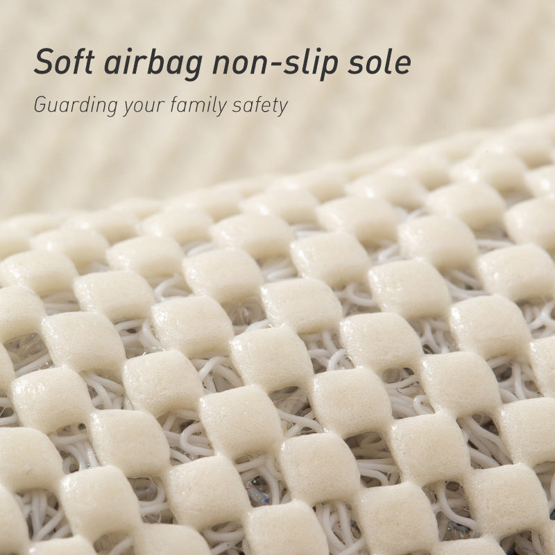 Beige Non-Slip Loofah-Style Bathroom Mat - Quick-Dry and Soft 44*75cm