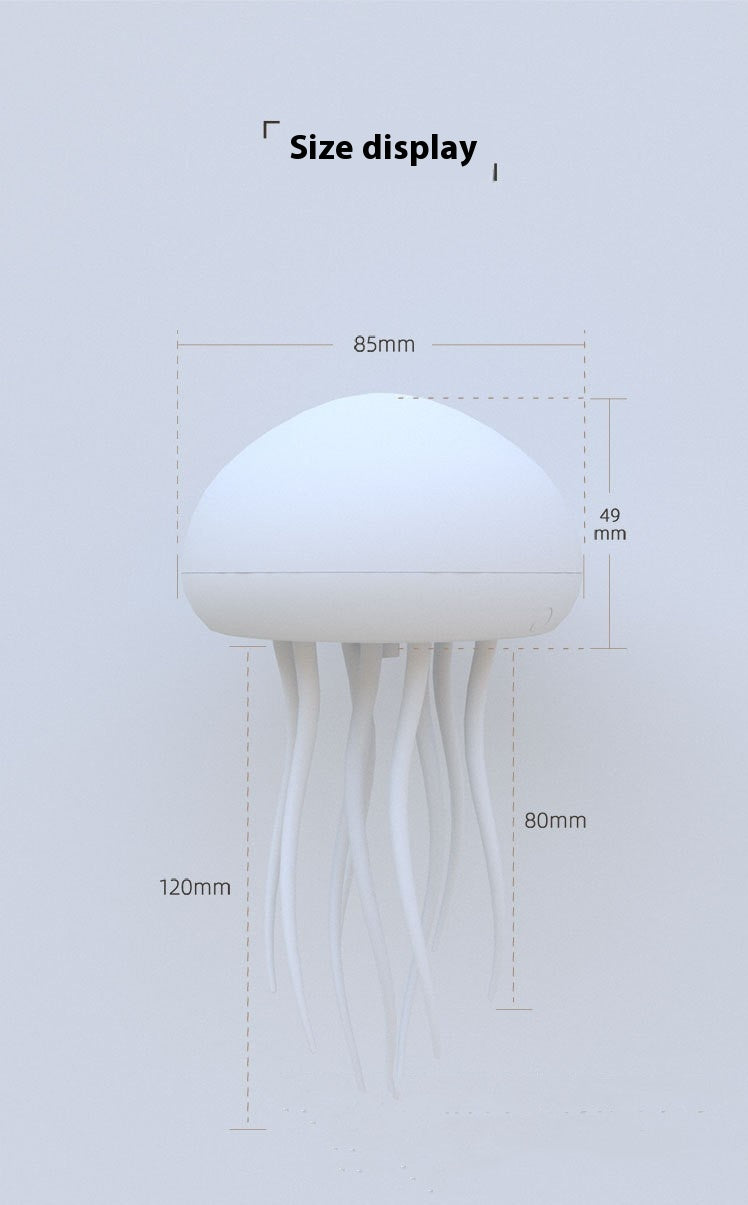 Hanging Style Jellyfish Shaped Night Light - 1000mAh Rechargeable LED Lamp