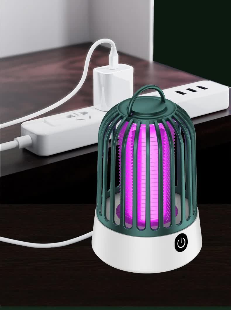 Yellow Electric Mosquito Killer Lamp with Dual Modes - 1200MA USB Rechargeable