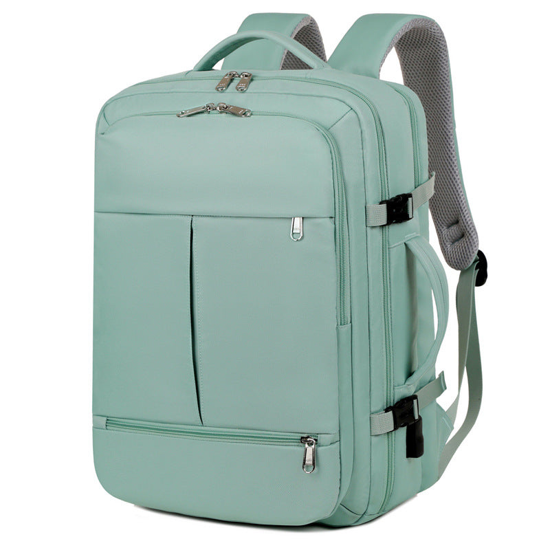 Large Capacity Travel Backpack with USB Charging Port - Green