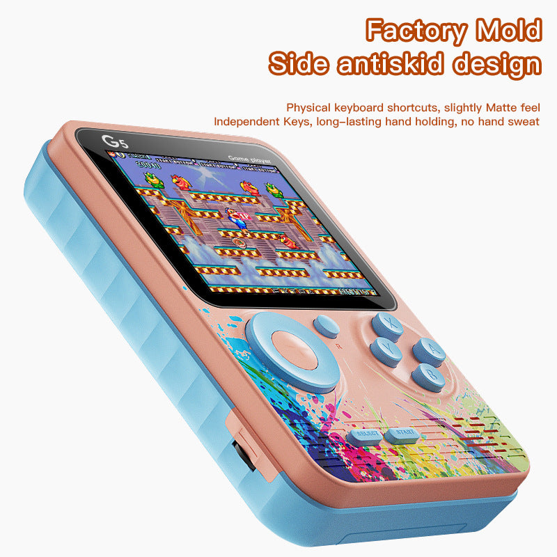 G5 Retro Handheld Game Console with 500 Classic Games - Sky Blue with gamepad