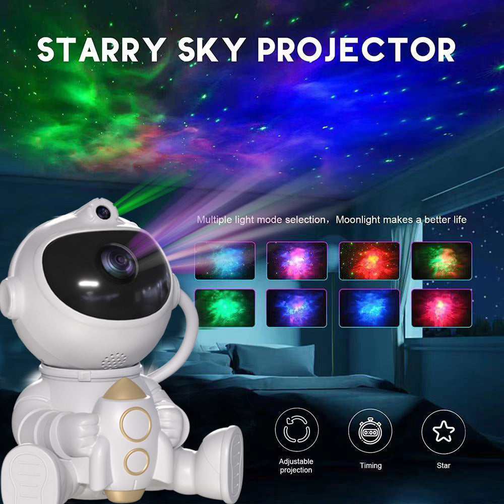 Astronaut Galaxy Projector Night Light with Remote Control Rocket
