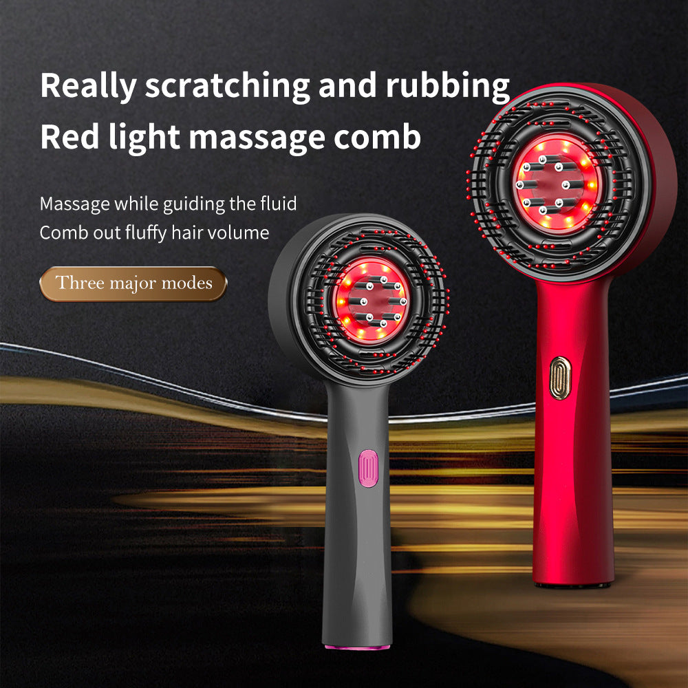 WN-02 Red Multi-Function Red Light Massage Comb with 3 Modes and Rechargeable Battery