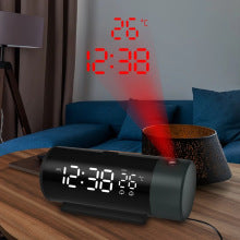 Projection Alarm Clock with LED Display - Dual Alarms and USB Charging