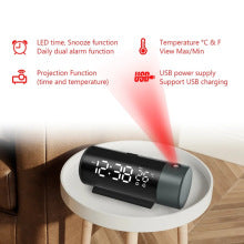 Projection Alarm Clock with LED Display - Dual Alarms and USB Charging