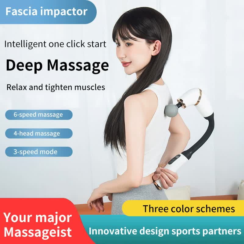 Gray Portable Elbow Massage Gun - 1200 mAh Muscle Relaxation Tool