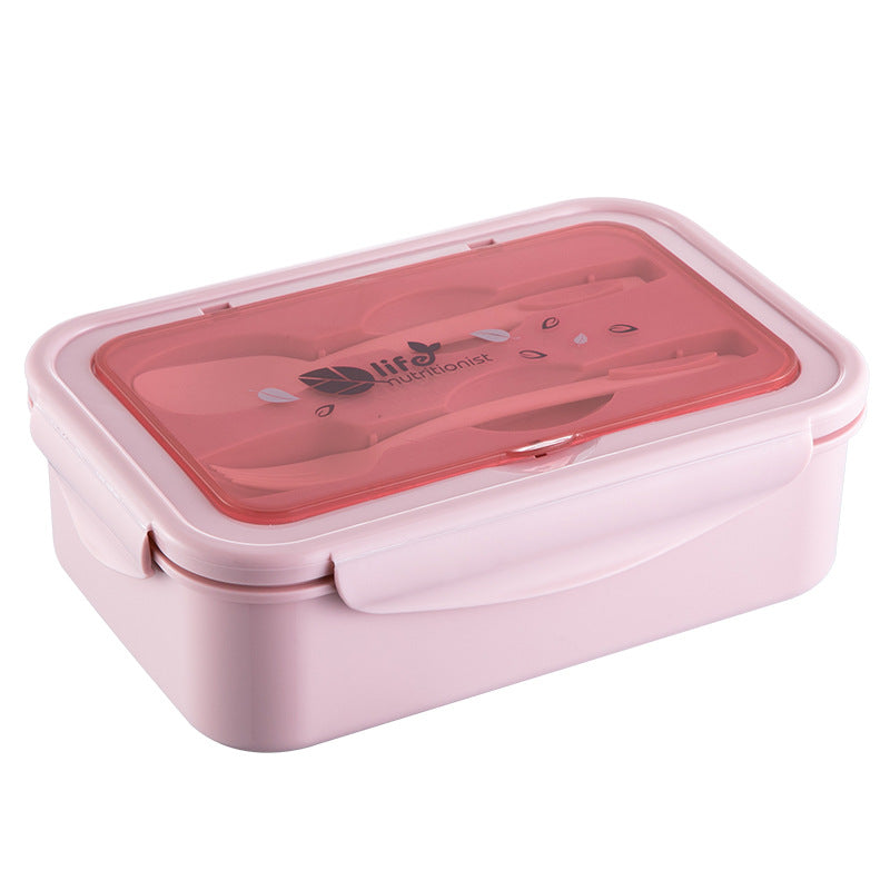 2 PCS Pink Multipurpose Lunch Box with Spoon and Fork