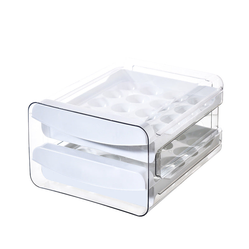 Clear Egg Storage Box with Two Layers - Space-Saving Design for 40 Eggs