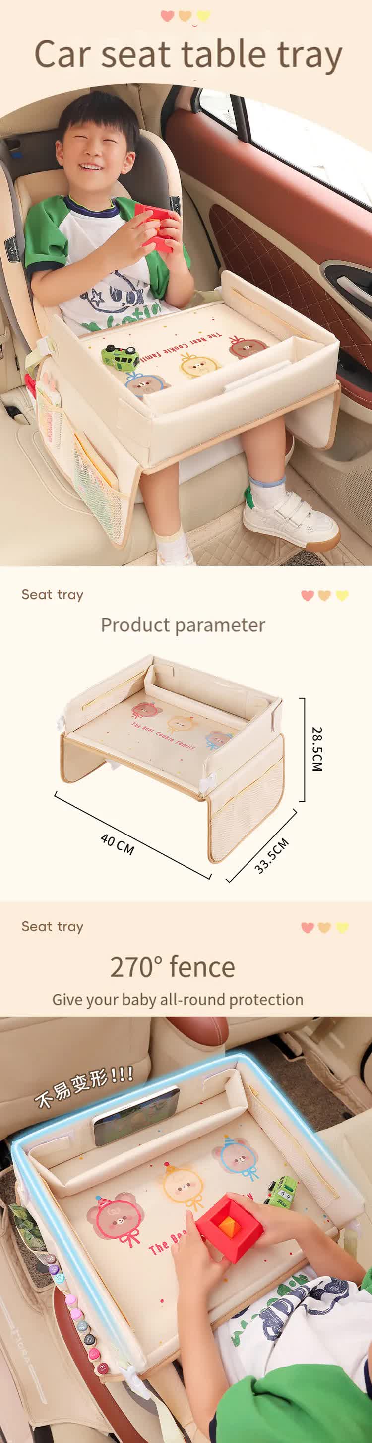 Bear Children's Portable Car Seat Activity Tray - Multifunctional Travel Desk