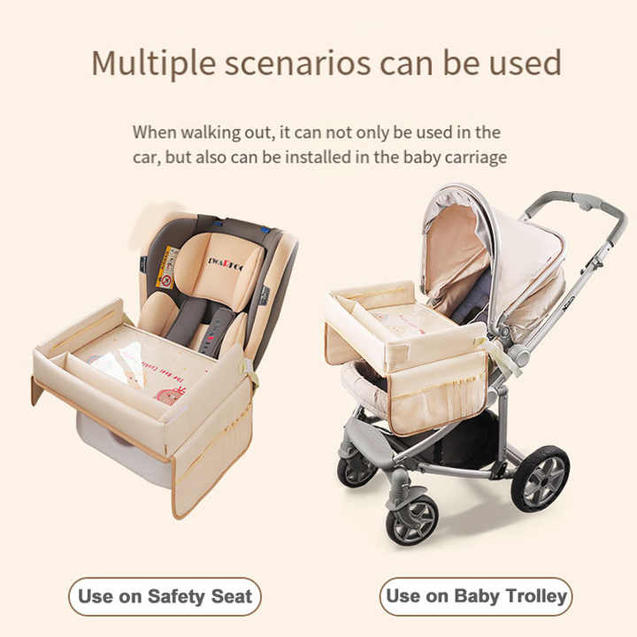 Little Bear Little Elephant Little White Rabbit Children's Portable Car Seat Activity Tray - Multifunctional Travel Desk