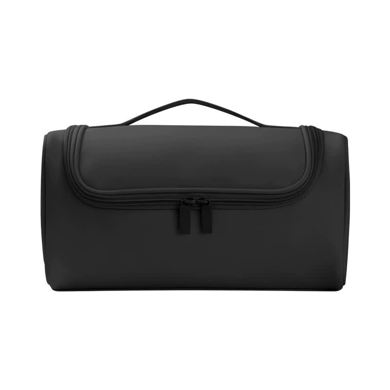 Black Portable Hair Styling Tool Organizer - Travel Storage Bag with Compartments