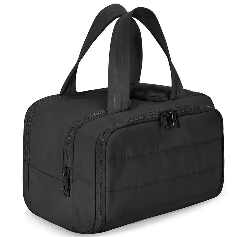 Black Waterproof Travel Duffle Bag - Lightweight Multi-Pocket Overnight Bag for Women