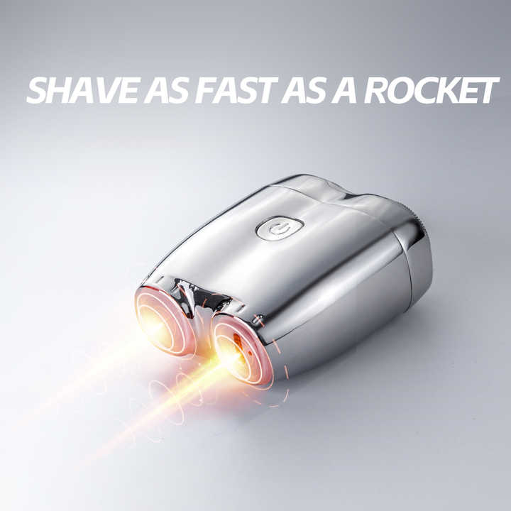 Silver Portable Twin-Head Electric Shaver - Compact Rechargeable Razor for Men