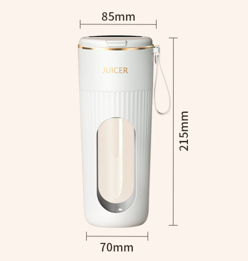 White Portable Mini Blender - White USB Rechargeable Personal Juicer with Straw Gift