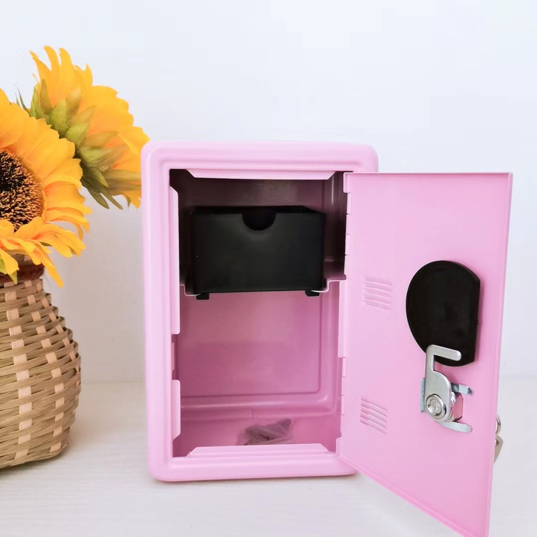 Pink Mini Metal Safe Box with Combination Lock and Key - Compact Security Storage