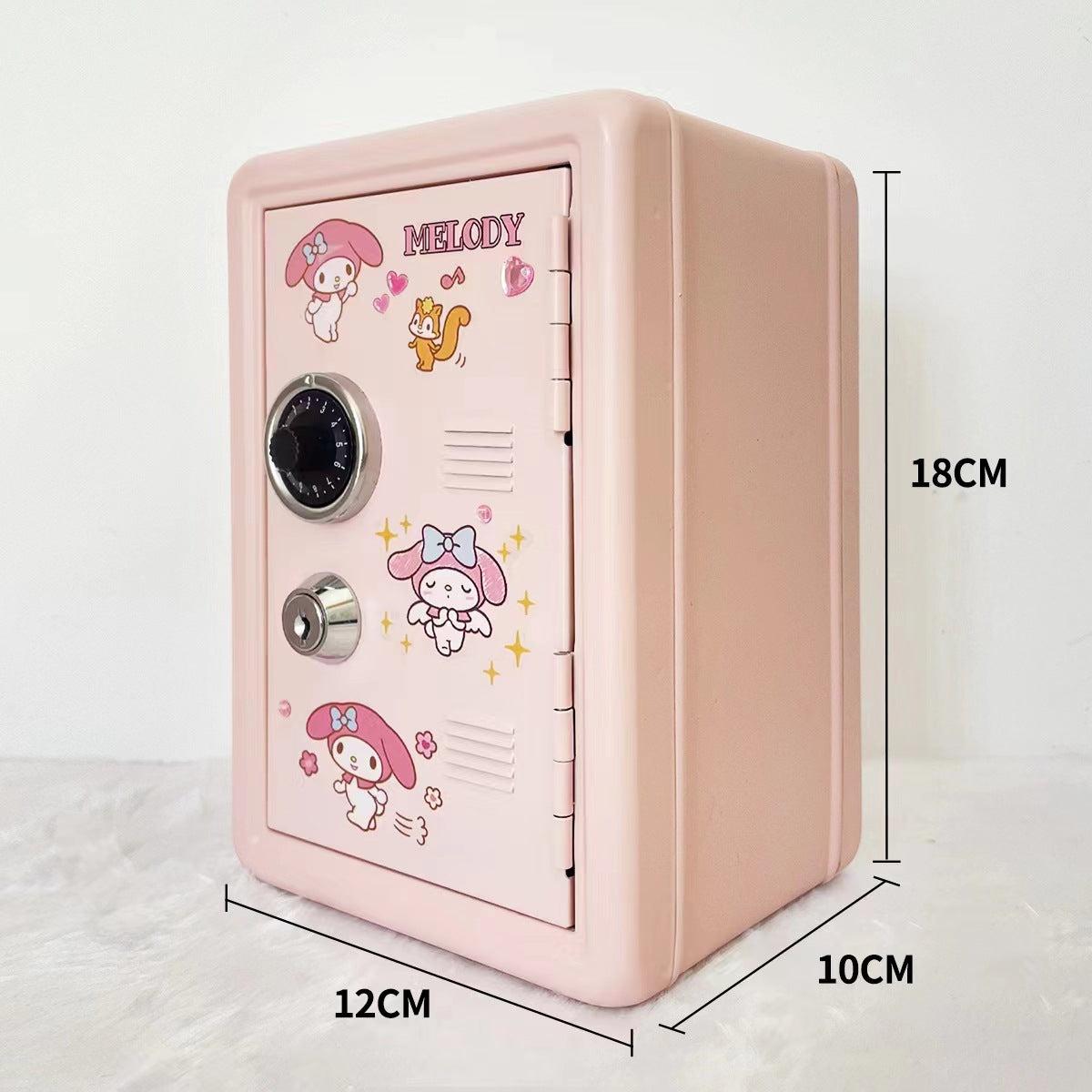 Pink Mini Metal Safe Box with Combination Lock and Key - Compact Security Storage