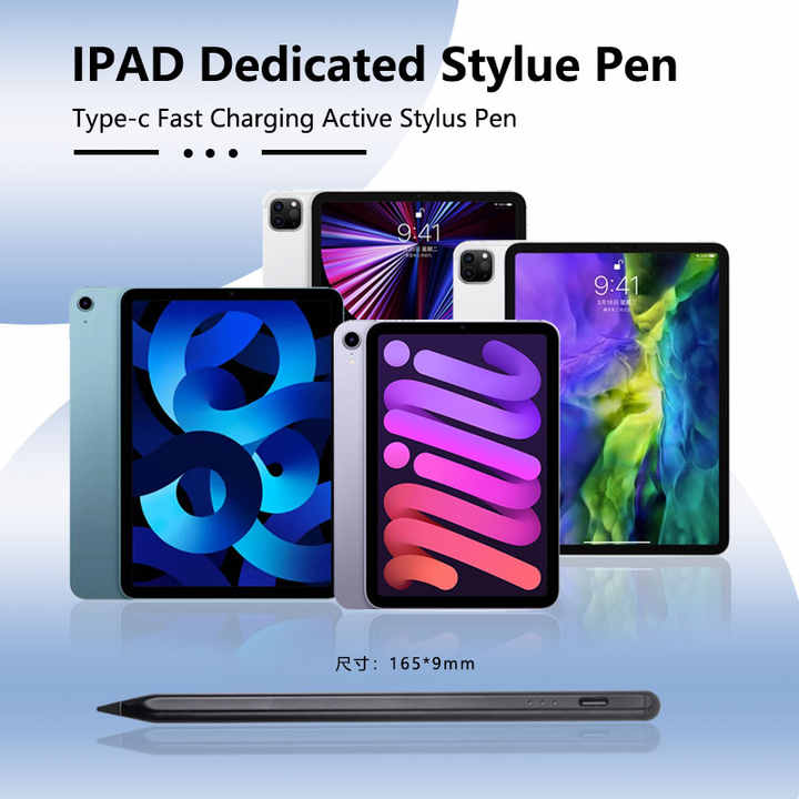 Purple Stylus Pen for iPad 2018 & Later - Tilt Pressure, Magnetic Attachment, LED Battery Indicator, Type-C Rechargeable