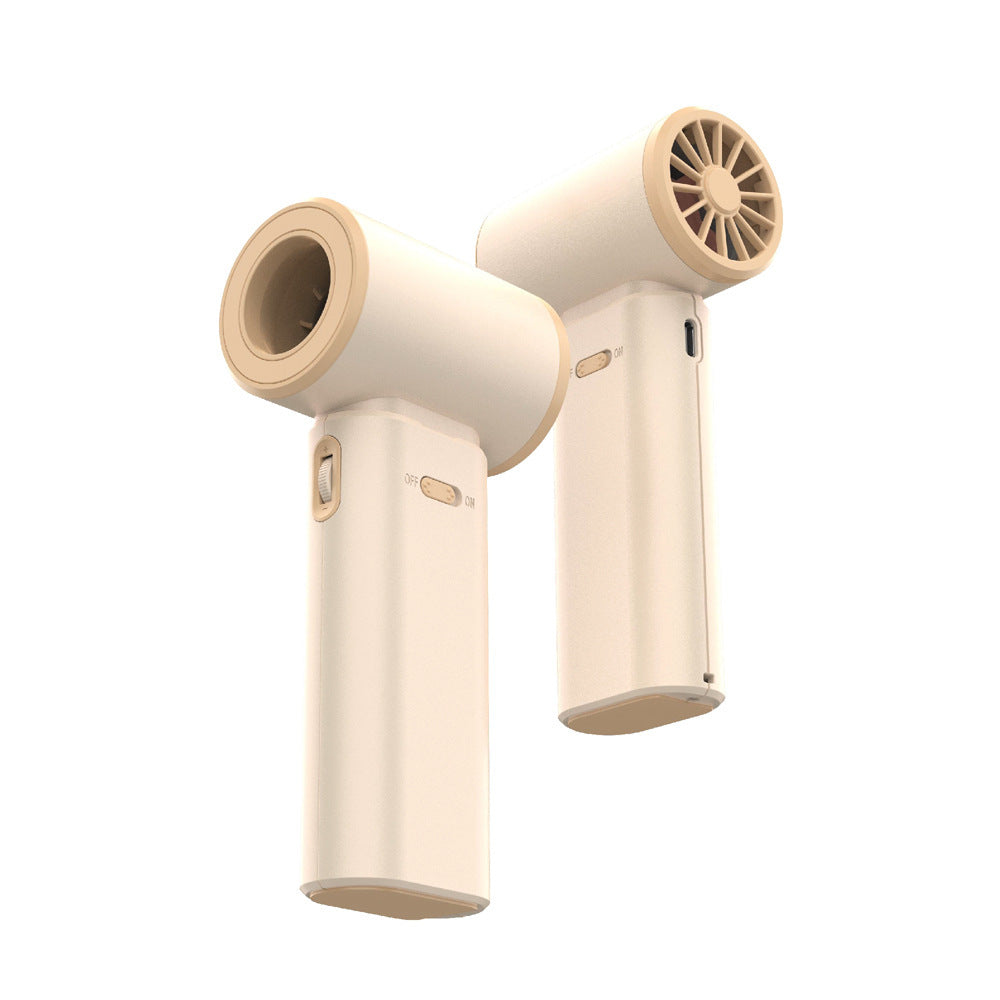 Beige Portable 2-in-1 Mini Handheld Fan and Hair Dryer