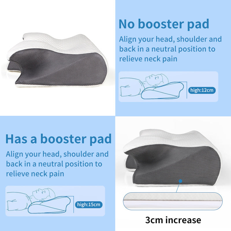 Ergonomic Memory Foam Pillow - Orthopedic Contour Pillow for Neck & Shoulder Support 61x43x13cm