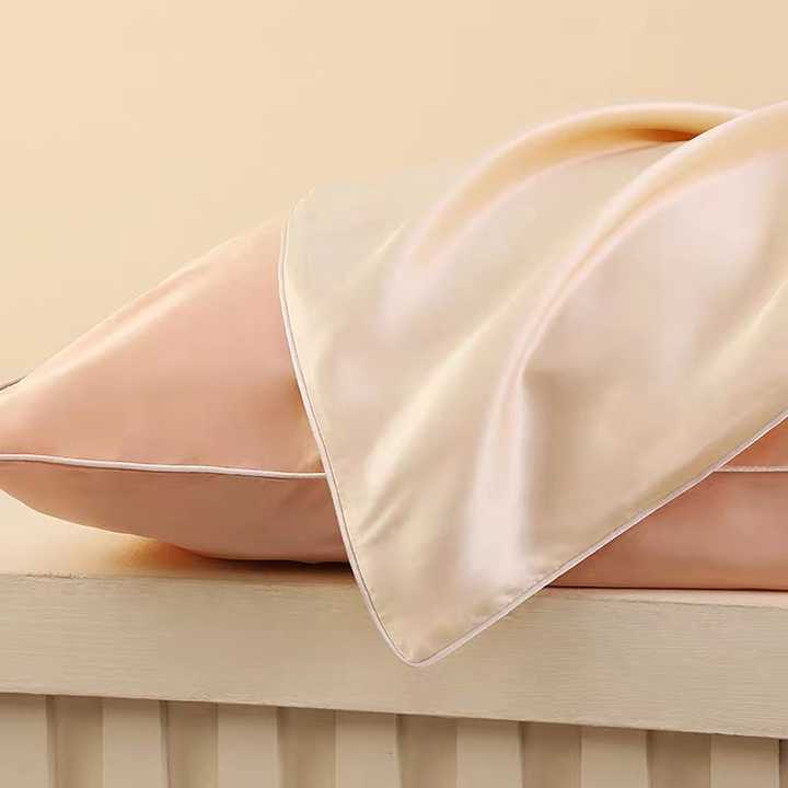 Pink Luxury Double-Sided Satin Silk Pillowcase - Summer Cooling Polyester Pillow Cover Set Without Pillow Core