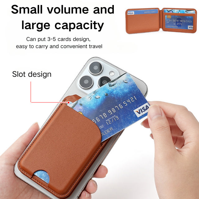 Dark Blue MagSafe Magnetic Wallet with Stand - PU Leather Card Holder for iPhone