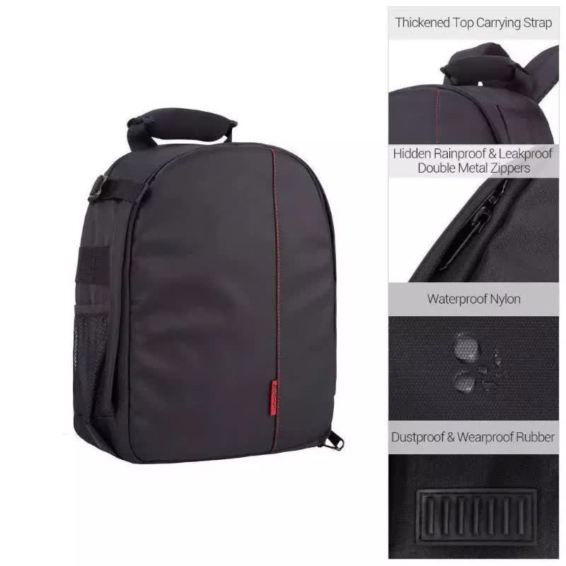Orange Lining Water-Resistant DSLR Camera Backpack with Tripod Holder, Lightweight and Spacious Photography Bag for Outdoor Use Camera and accessories are props, not included