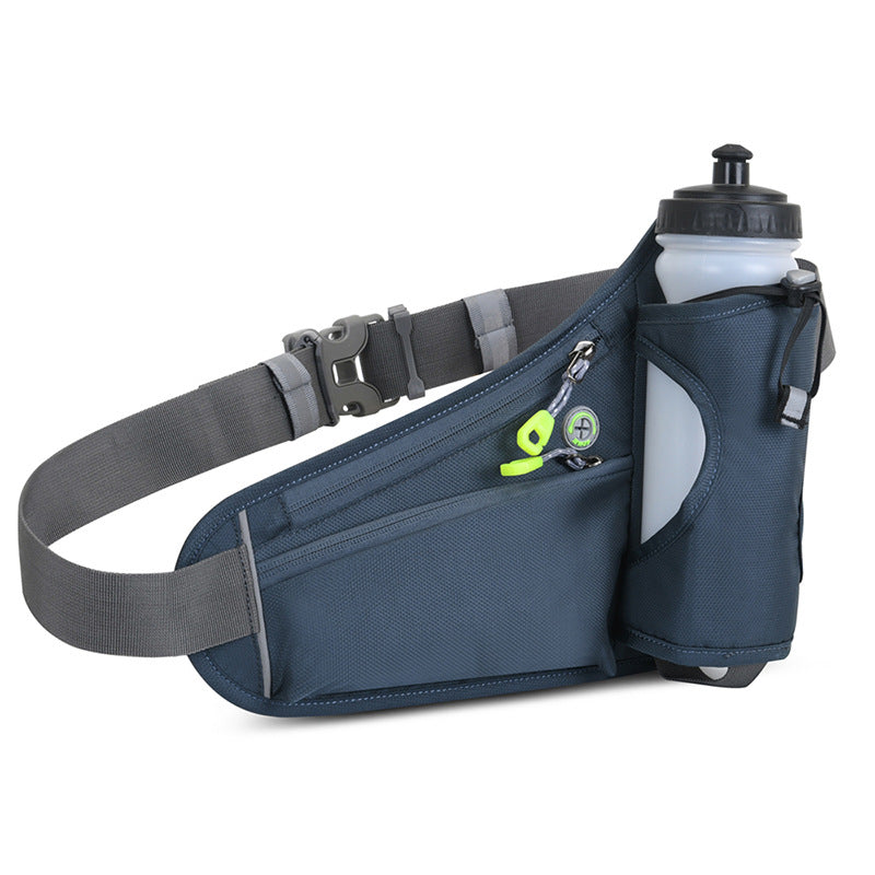 Dark Grey Hydration Running Waist Pack - Waterproof Lightweight Sports Belt with Bottle Holder Water bottles are filming props, not included
