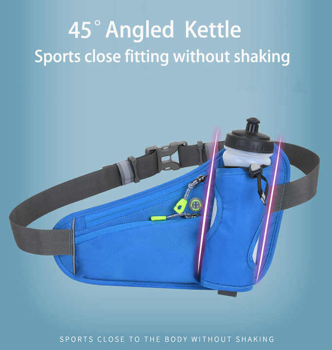 Bright Green Hydration Running Waist Pack - Waterproof Lightweight Sports Belt with Bottle Holder Water bottles are filming props, not included