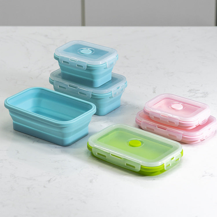 Pink Collapsible Silicone Bento Box Set – 4-Piece Food-Grade Microwave & Freezer Safe Lunch Box Set