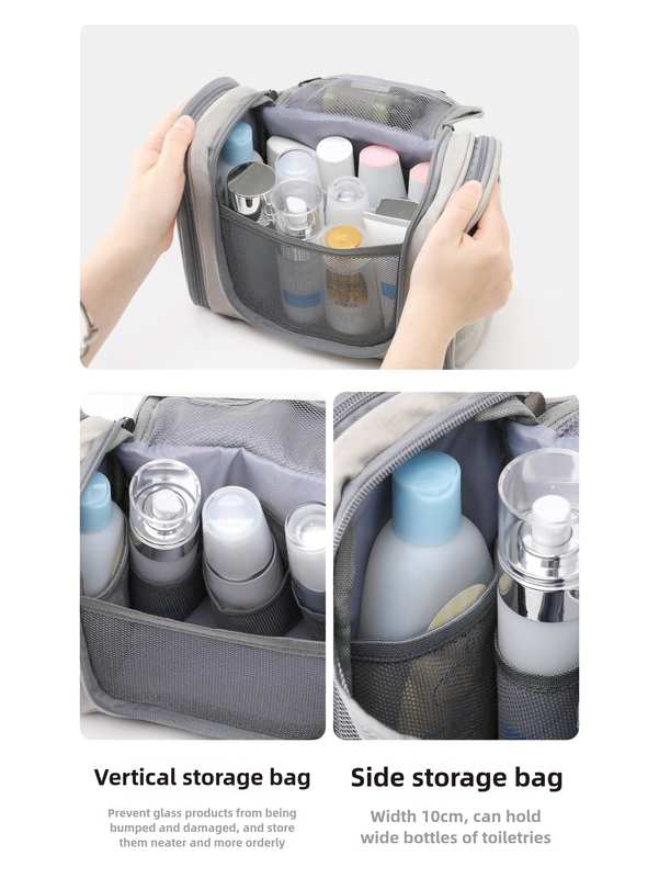 Pink Large Capacity Travel Toiletry Bag with Dry-Wet Separation - Hanging Organizer for Cosmetics and Personal Care