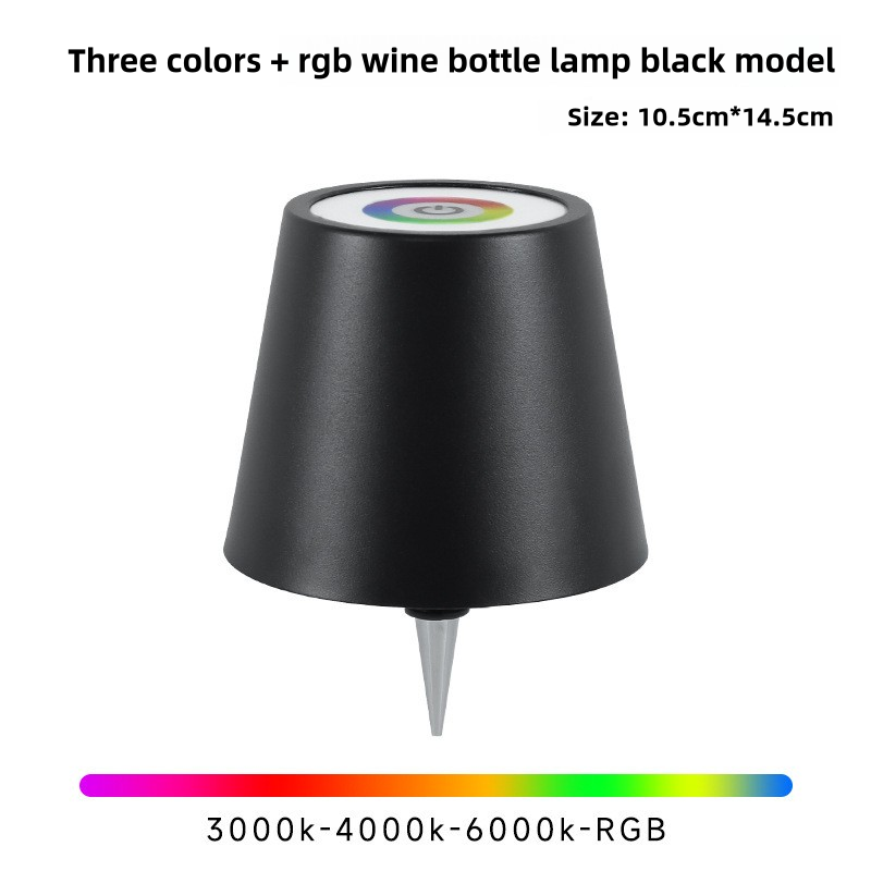 Black RGB Color-Changing LED Bottle Lamp – Adjustable Smart Lighting for Home Decor